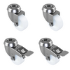 50mm Nylon Bolt Hole Castor Wheels Pack (2 Swivel, 2 Braked) – 150kg Load Capacity