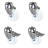 75mm Nylon Bolt Hole Castor Wheels Pack (2 Swivel, 2 Braked) – 210kg Load Capacity