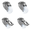 80mm Nylon Bolt Hole Castor Wheels Pack (2 Swivel, 2 Braked) – 450kg Load Capacity