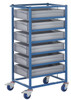 Apollo Single Width Six Tray Rack Trolley with 24 Litre Containers - 250kg Capacity