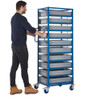 Apollo Single Width Ten Tray Rack Trolley with 24 Litre Containers - 250kg Capacity
