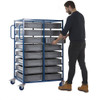 Apollo Double Width Sixteen Tray Rack Trolley with 24 Litre Containers - 250kg Capacity