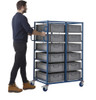 Apollo Double Width Twelve Tray Rack Trolley with 35.5 Litre Containers - 250kg Capacity