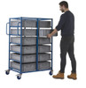 Apollo Double Width Twelve Tray Rack Trolley with 35.5 Litre Containers - 250kg Capacity