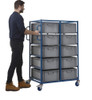 Apollo Double Width Ten Tray Rack Trolley with 44 Litre Containers - 250kg Capacity