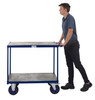 Apollo Two-Tier Timber Shelf Table Top Truck – 600kg Capacity