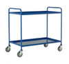 Loadtek Large 2 Tier Tray Trolley with Blue Epoxy Coated Shelves - 150kg Capacity