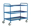 Loadtek Large 3 Tier Tray Trolley with Blue Epoxy Coated Shelves - 150kg Capacity