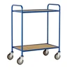 Loadtek 2 Tier Tray Trolley with Fixed Plywood Epoxy Coated Shelves - 150kg Capacity