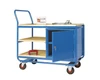 Loadtek TT160 Series Trolley with 1 Plywood Shelf, 2 Half Shelves & Lockable Cupboard - 150kg Capacity