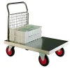 Loadtek Stainless Steel Small Platform Trolley with Single Mesh End - 500kg Capacity