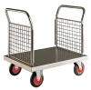Loadtek Stainless Steel Small Platform Trolley with Double Mesh Ends - 500kg Capacity