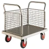 Loadtek Stainless Steel Large Platform Trolley with Three Mesh Ends - 500kg Capacity