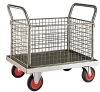 Loadtek Stainless Steel Large Platform Trolley with Four Mesh Ends - 500kg Capacity