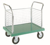 Loadtek Coloured Small Platform Truck with Three Mesh Ends - 700kg Capacity