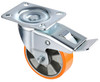 Spare 100mm Braked Industrial Auminium PU Single Wheel for Workhorse Extra Heavy Duty Skate Dolly