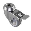 50mm Grey Rubber Bolt Hole Swivel Braked Castor Wheel - 40kg Load Capacity