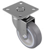 75mm Grey Rubber Plate Swivel Castor Wheel - 50kg Load Capacity 