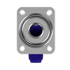 100mm Blue Elastic Rubber 75 Shore A Plate Swivel Castor Wheel - 160kg Load Capacity