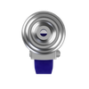 80mm Blue Elastic Rubber 75 Shore A Bolt Hole Swivel Castor Wheel - 150kg Load Capacity