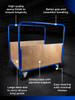 Workhorse Large Warehouse Long Goods Platform Truck with Plywood Sides - 500kg Capacity