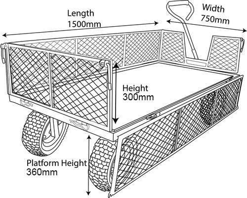 Workhorse Trucks Industrial Platform Truck Fold Down Mesh Sides With