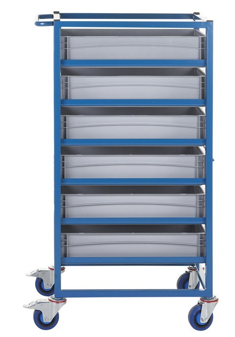 Apollo Single Width Six Tray Rack Trolley with 24 Litre Containers ...