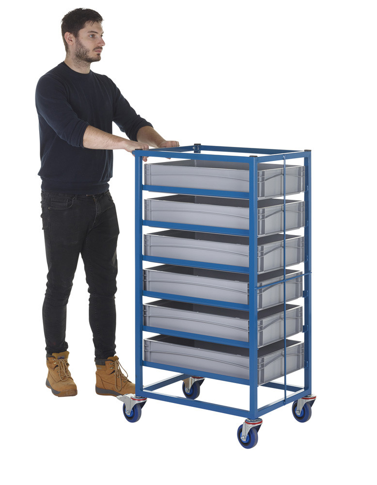 Apollo Single Width Six Tray Rack Trolley with 24 Litre Containers ...