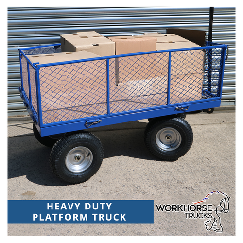 Workhorse Trucks Industrial Platform Truck Fold Down Mesh Sides With