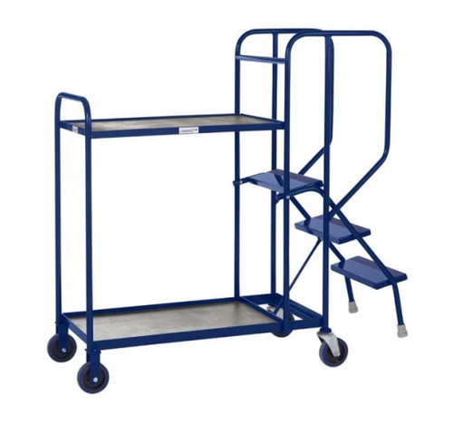 Apollo 2 Tier Timber Stepped Picking Trolley - 300kg Capacity