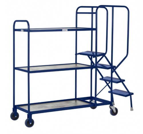 Apollo 3 Tier Timber Stepped Picking Trolley - 300kg Capacity