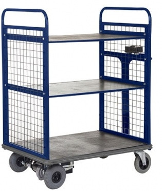 Apollo Heavy Duty Two-Tier Shelf Powered Distribution Truck - 600kg Capacity - with Sides