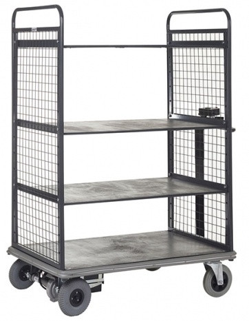 Apollo Heavy Duty Three-Tier Shelf Powered  Distribution Truck - 600kg Capacity - with Sides