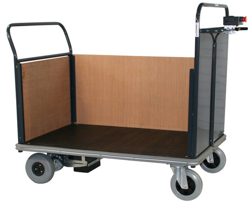 Apollo Small Powered Platform Truck - 600kg Capacity - Steel End With Timber End & 1 Timber Side