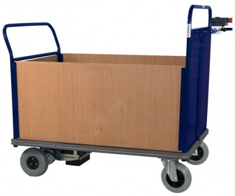 Apollo Large Powered Platform Truck - 600kg Capacity - Steel End with Timber End & 2 Timber Sides