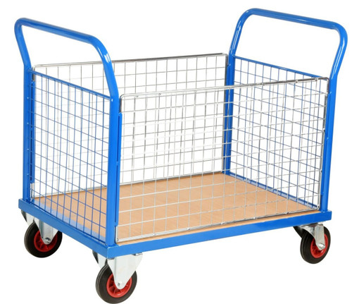 Loadtek 500 Series Small Platform Truck with Four Mesh Ends - 500kg Capacity