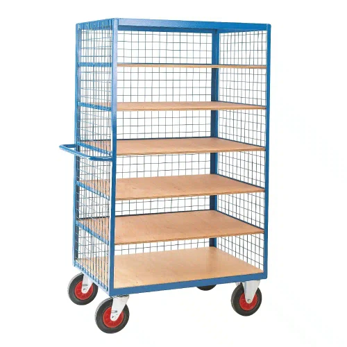 Loadtek 5 Tier Large Shelf Truck with Mesh Superstructure - 500Kg Capacity