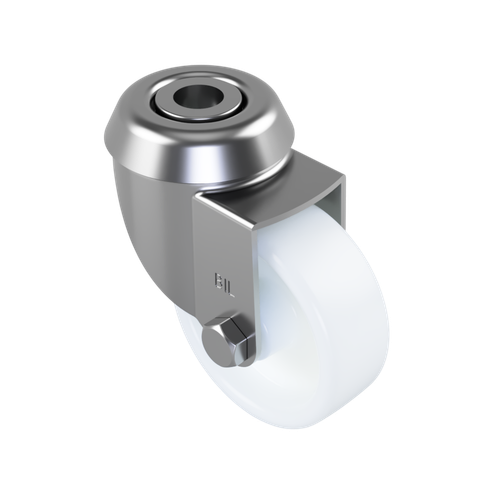 50mm Nylon Bolt Hole Swivel Castor Wheel - 50kg Load Capacity