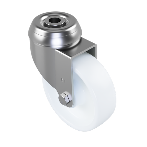 75mm Nylon Bolt Hole Swivel Castor Wheel - 70kg Load Capacity 