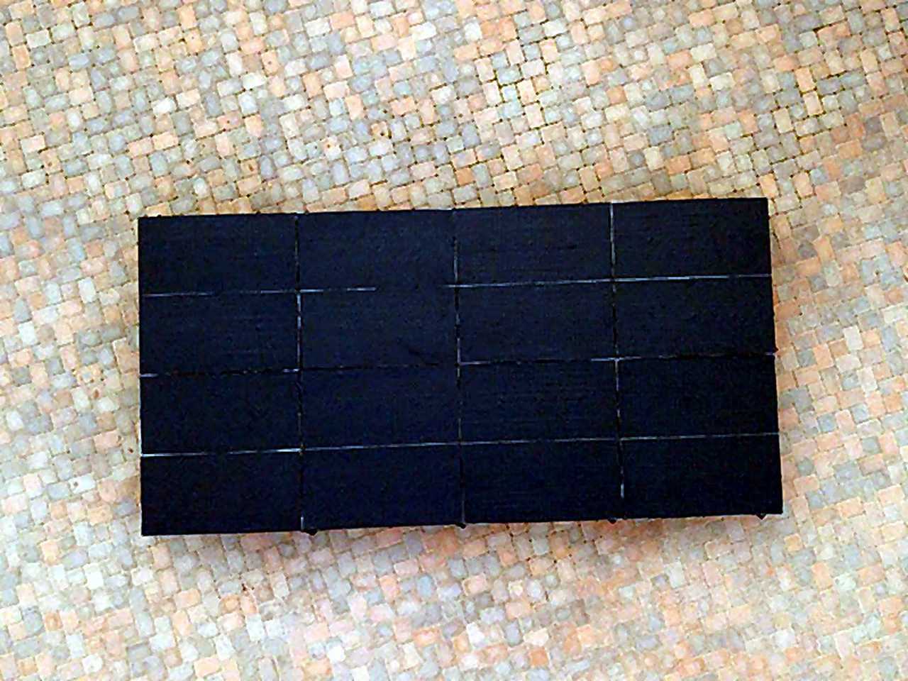 Eight MyStage portable stage decks connected, seen from above