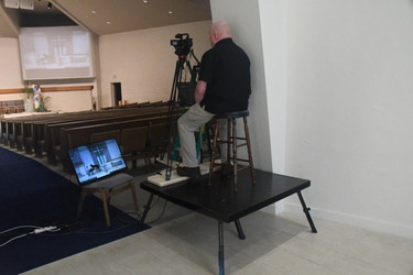 Portable Stage for an Outdoor Religious Retreat, Camp Meeting, or Worship Camp