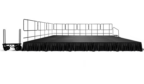 12'x20' MyStage (15 decks) with railings, skirting and stairs