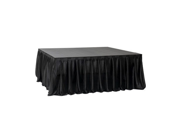 1 Skirting 16' x 2.5' Black Satin Skirt with Velcro adhesive for MyStage