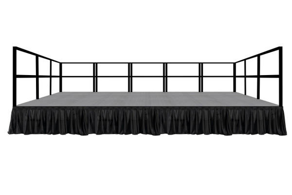 28x12 Portable Stage with 11 Railings & 8 Skirts