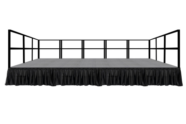 8'x28' Portable Stage with 10 Railings & 6 Skirts