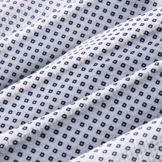 Haylard Short Sleeve-Blue Geo Twill Print with Hayden Logo