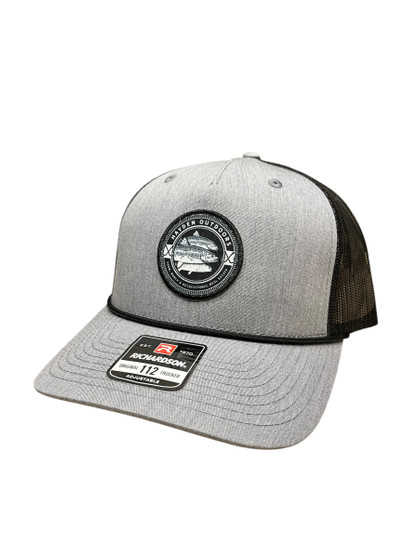 Heather Grey/ Black w/ Black Rope with Hayden Simple Fish Patch