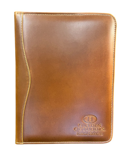 Leather Executive Meeting Folder Tan