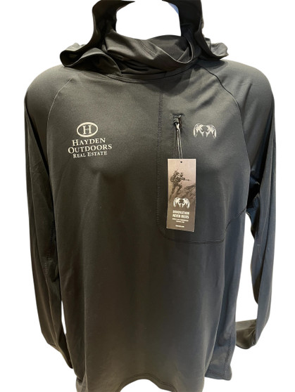 KUIU Gila PRO LS Hoodie Black w/ neck gator with Hayden Logo