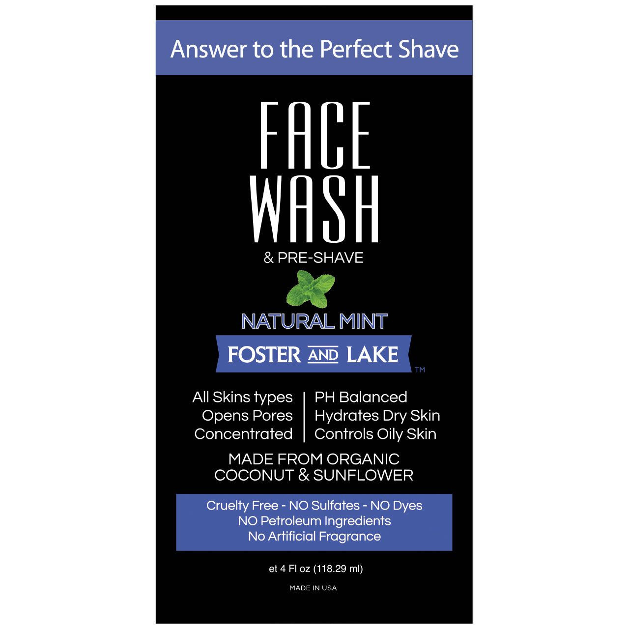 PreShave Face Wash Natural Mint 4oz